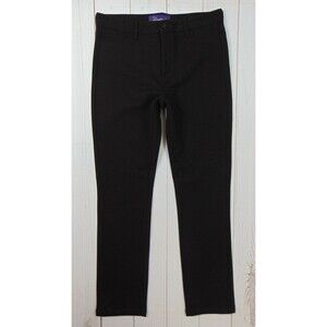 NYDJ Pants Women's 8P Dark Brown Mid Rise Pockets Stretch Straight Leg 8 Petite